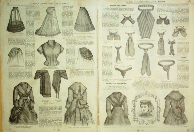 Journal Mode illustrée 1868 # 51 Fichus & Pélerines