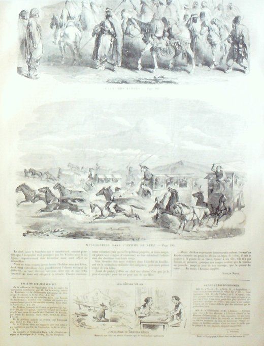 L'Univers illustré 1859 #  51 Empereur tombeau Messageries ithme de Suez Kurdes