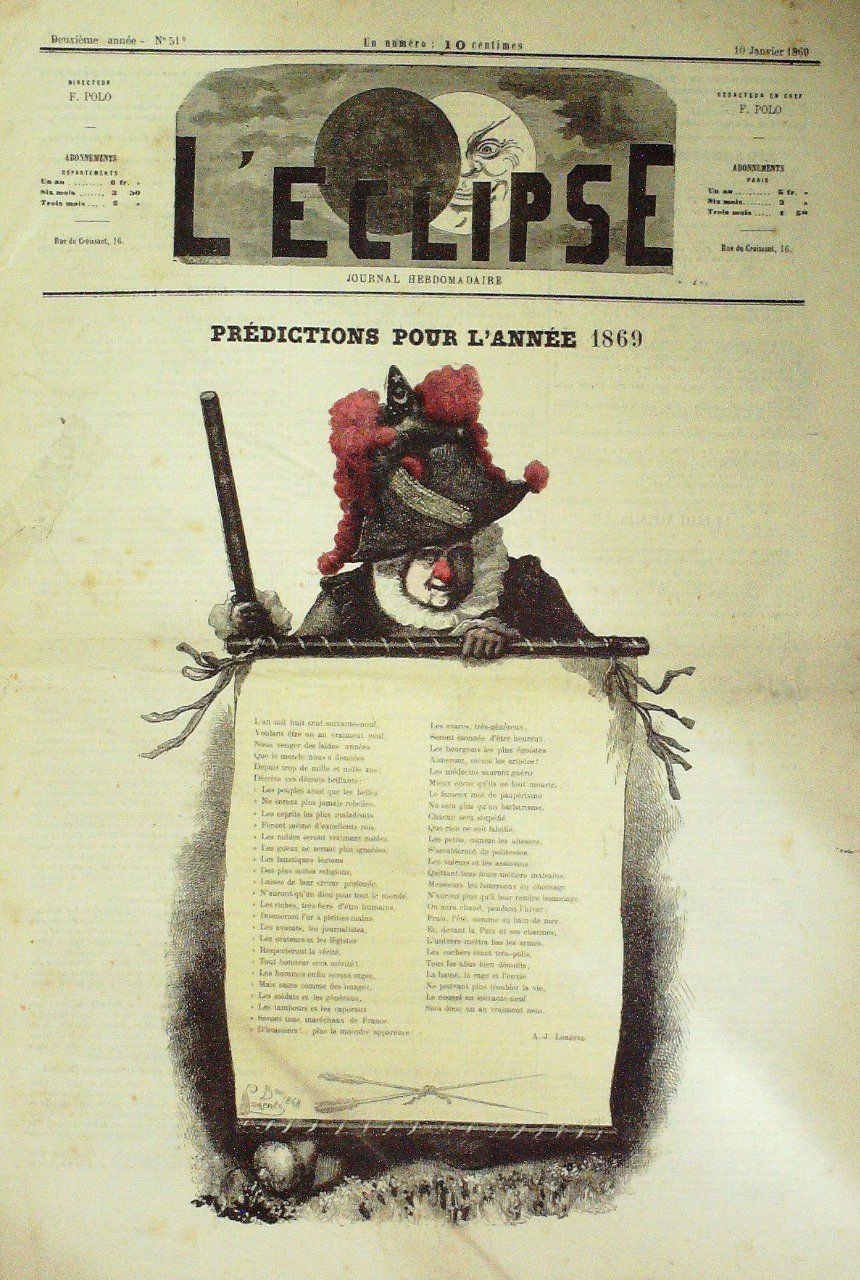 L'ECLIPSE-1869/51Bis-PREDICTIONS pour L'ANNEE-André GILL