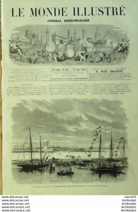Le Monde illustré 1868 n°594 Pologne Rapperswyl Lannemezan (65) Versailles (78) Royan (17) Italie Ve