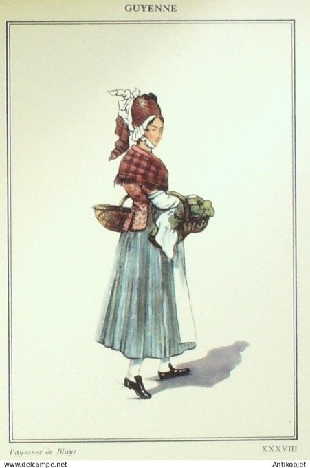 Nouvelle-Aquitaine Guyenne Blaye (33) Paysanne signé  par P.A Leroux XXème