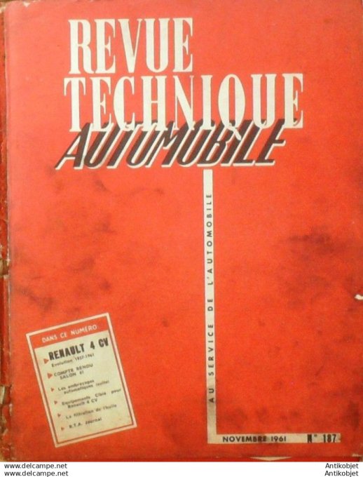 R.T Automobile Renault 4cv équipements Cibié Salon Francfort 187 # 1961