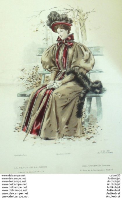 Gravure Mode La Gazette 1895 # 45 (Old Fashion plate)