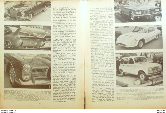 R.T Automobile Renault 4cv équipements Cibié Salon Francfort 187 # 1961