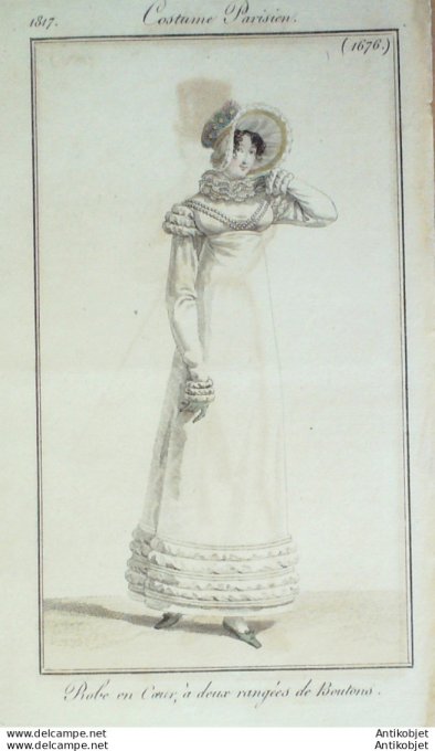 Costume Parisien 1817 # 1676 Robe en coeur à deux rangées