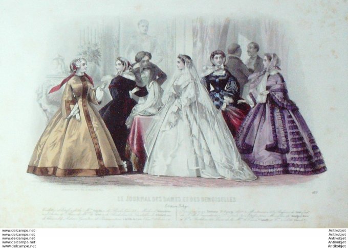 Journal des Dames Demoiselles 1861 # 613 (Maison Gagelin) mariée