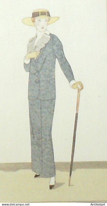 Gravure de mode Costume Parisien 1912 pl.07 BOUTET de MONVEL Bernard Tailleur