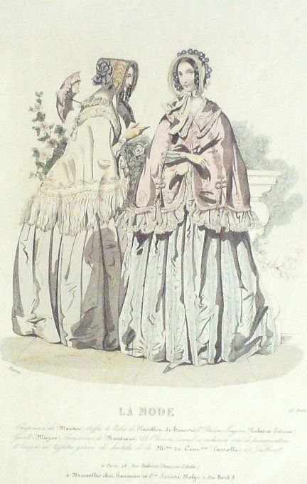 Gravure La mode 1835 # 522 (aquarelle old Fashion plate) 
