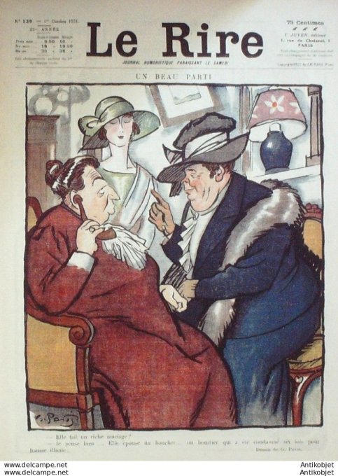 Le Rire 1921-10- 1 # 139 Journal humoristique Ed.Originale Pershing a Paris