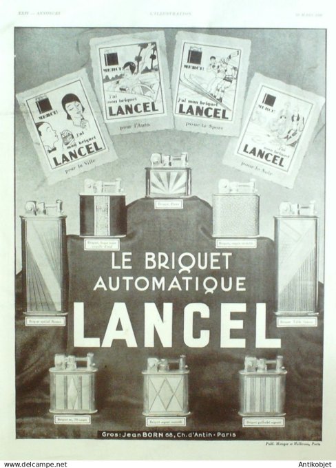 Publicité Luxe Lancel 1930