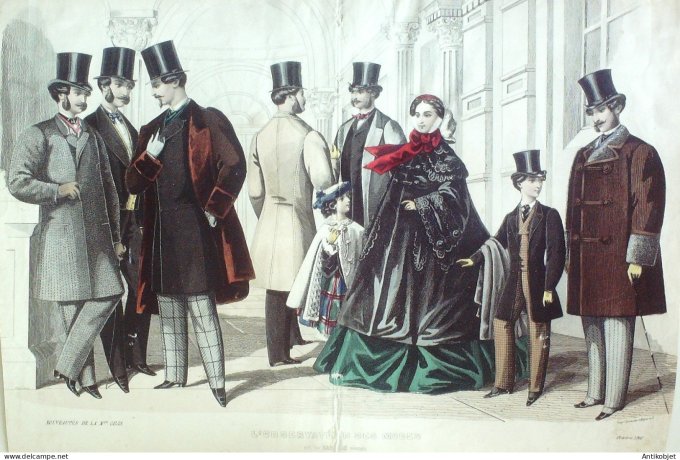 Gravure Mode L'Observateur 1860-10 (Old Fashion plate) rare