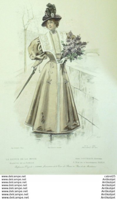 Gravure Mode La Gazette 1896 # 12 (Old Fashion plate)