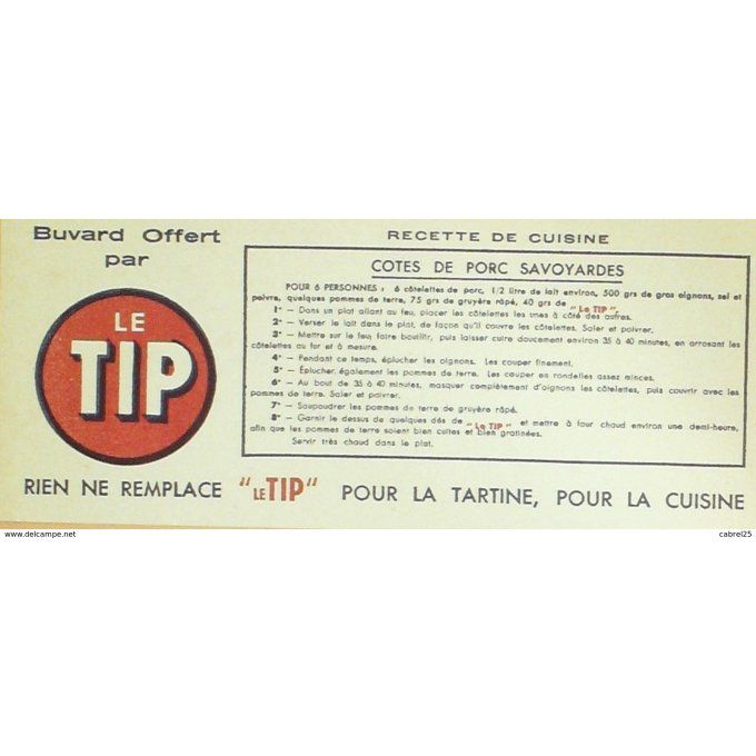 Buvard LE TIP Recette différente