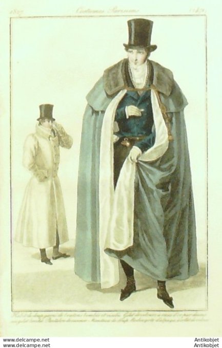 Costume Parisien 1827 # 2471 Habit manteau de drap homme