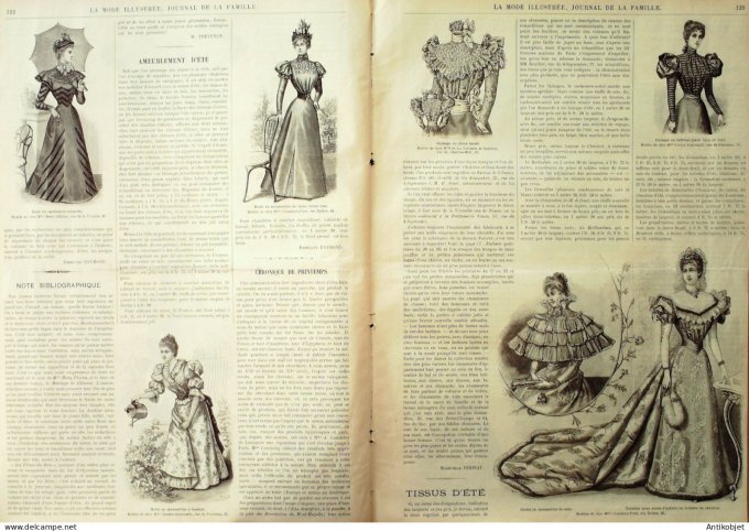 La Mode illustrée journal 1897 n° 15 Robe en sablé-étamine