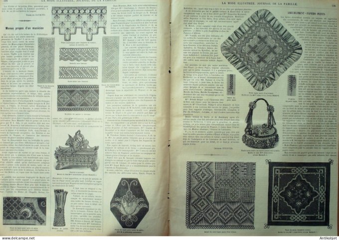 La Mode illustrée journal 1897 n° 15 Robe en sablé-étamine
