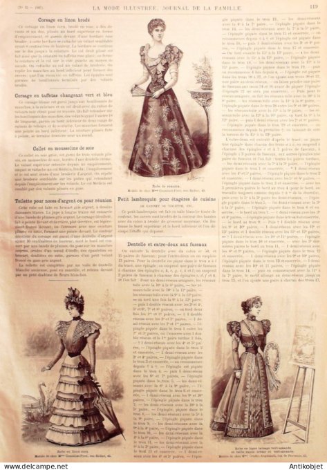 La Mode illustrée journal 1897 n° 15 Robe en sablé-étamine