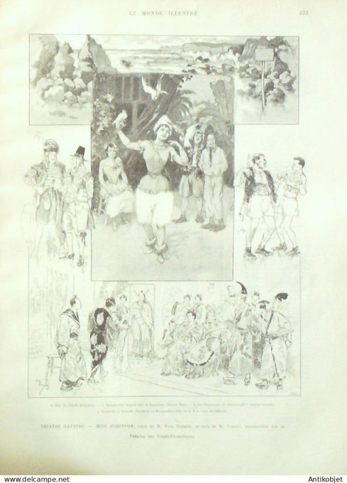 Le Monde illustré 1892 n°1865 Cisjordanie Béthléem brasserie parisienne