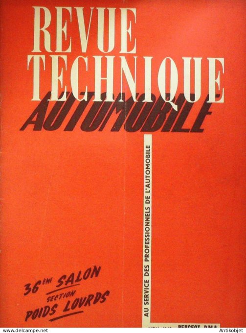 Revue Tech. Automobile 1949 Peugeot DMA Autocars