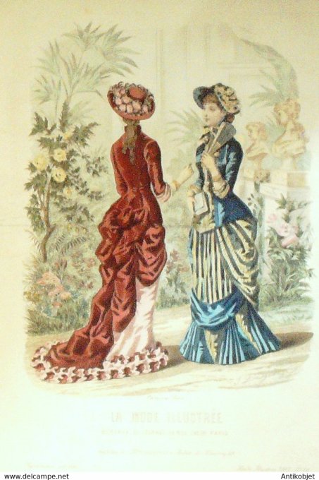 Gravure de mode La Mode illustrée 1882 n°26 (Maison Delaunay)