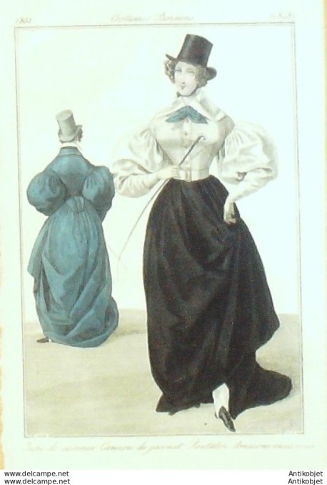 Costume Parisien 1831 # 2898 Costume dAmazone jupe casimir