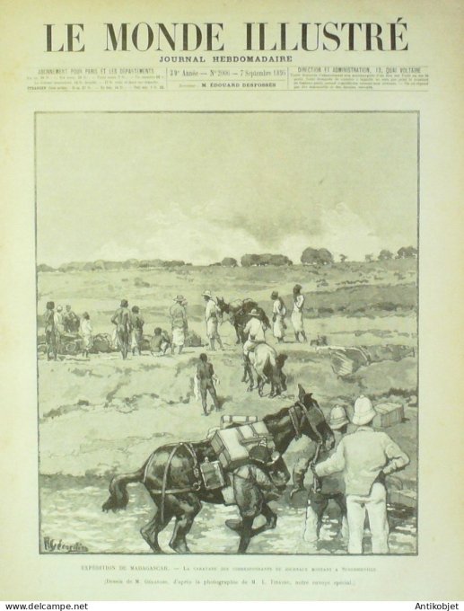 Le Monde illustré 1895 n°2006 Madagascar Suberbieville Joseph Renals Nicolas de Grèce Tunisie Nabeul