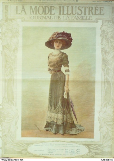 La Mode illustrée journal 1910 n° 20 Toilettes Costumes Passementerie