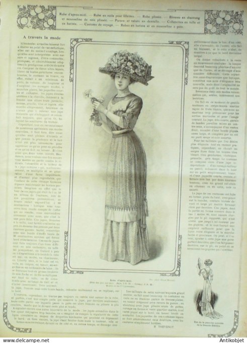 La Mode illustrée journal 1910 n° 20 Toilettes Costumes Passementerie