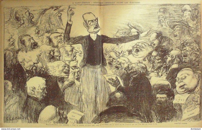 Le Rire 1902-01-18 # 376 Journal humoristique Ed.Originale St-Etienne elections