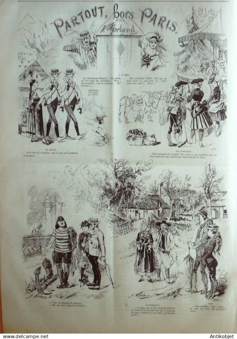 Le Journal Amusant 1885 # 1511 Paris a la mer par Mars