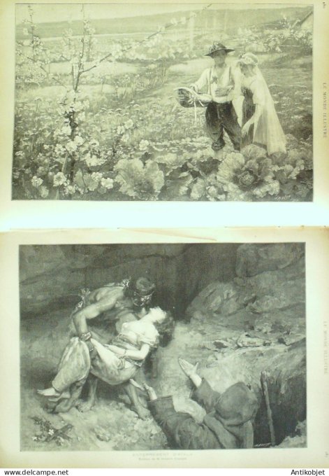 Le Monde illustré 1884 n°1414 Finlande Hamlet au cimetière (Poor Yorick) Shakespeare