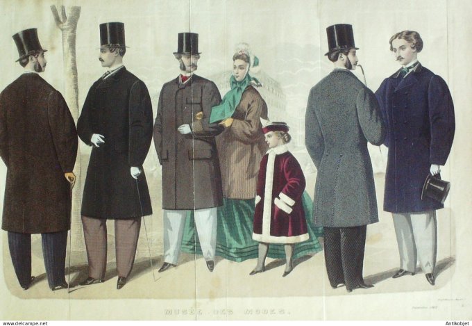 Gravure Mode Musee 1862-12 (Old Fashion plate) Rare