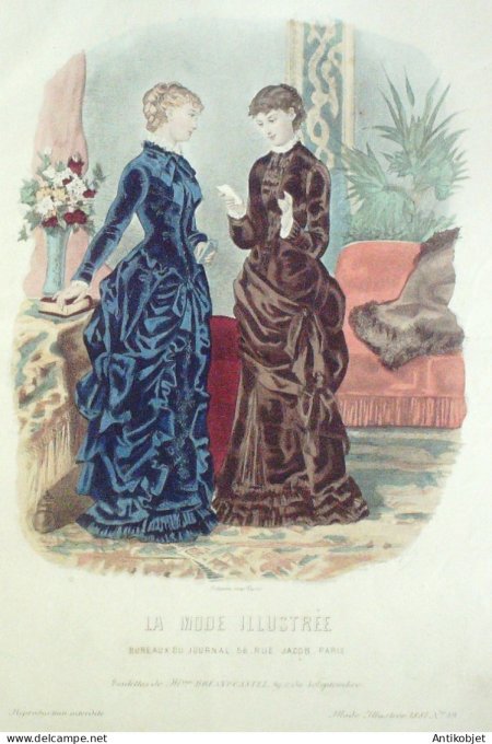 Gravure Mode illustree 1881 # 49 (Old Fashion plate)