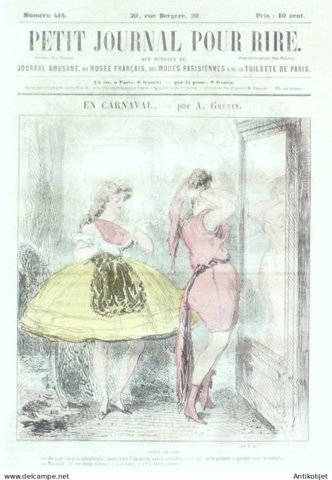 Petit journal pour Rire 1863 # 415 Au bal de l'Opera Damourette