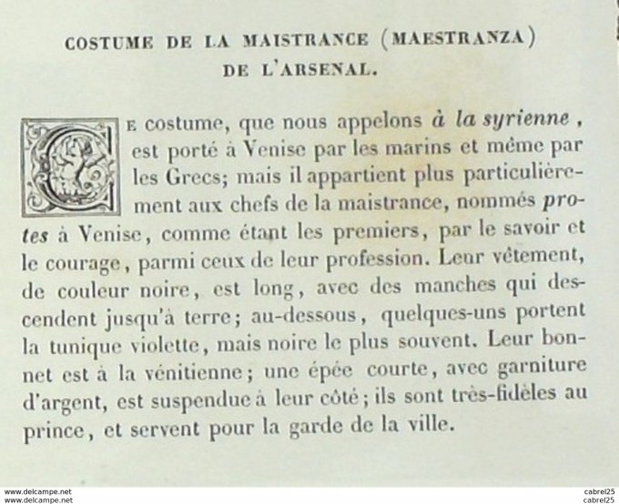 Italie VENISE maistrance de L'Arsenal 1859