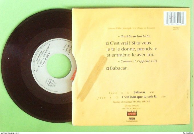 Gall France 45T SP Babacar 1987