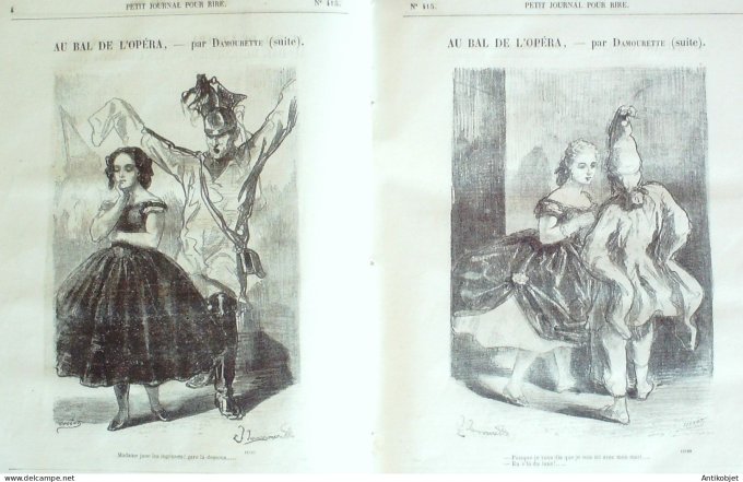 Petit journal pour Rire 1863 # 415 Au bal de l'Opera Damourette