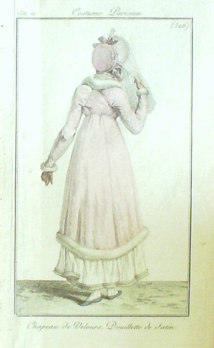 Costume Parisien 1804 an 12 # 526 (eau forte) Douillette de satin