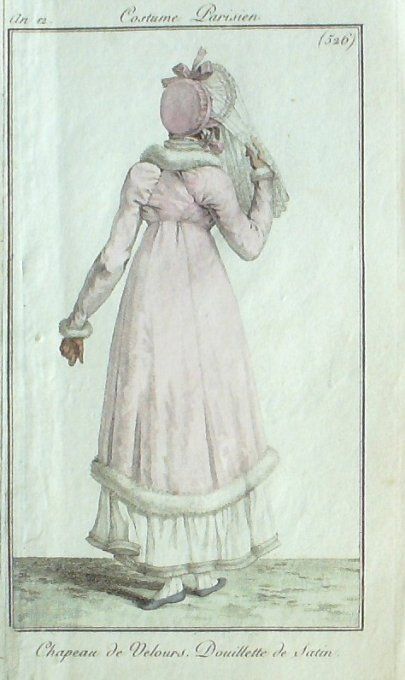 Gravure Mode Costume Parisien 1804 an 12 # 526 (eau forte old Fashion plate