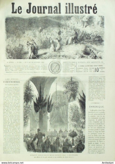 Le journal illustré 1866 n°295 Biarritz (64) St Cloud (92) Luxembourg Egypte inondations