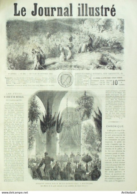 Le journal illustré 1866 n°295 Biarritz (64) St Cloud (92) Luxembourg Egypte inondations