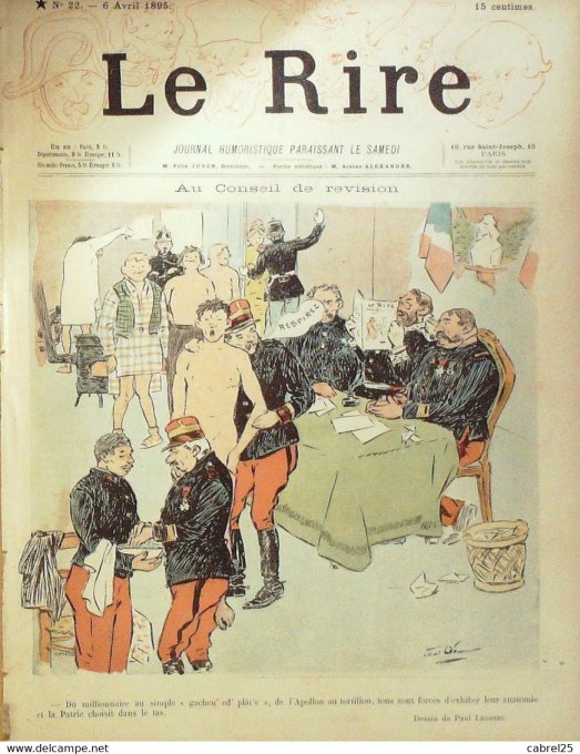 Le Rire 1895 n° 22 Léonnec Jeanniot Léandre Radiguet Mantelet Bruant Lebègue