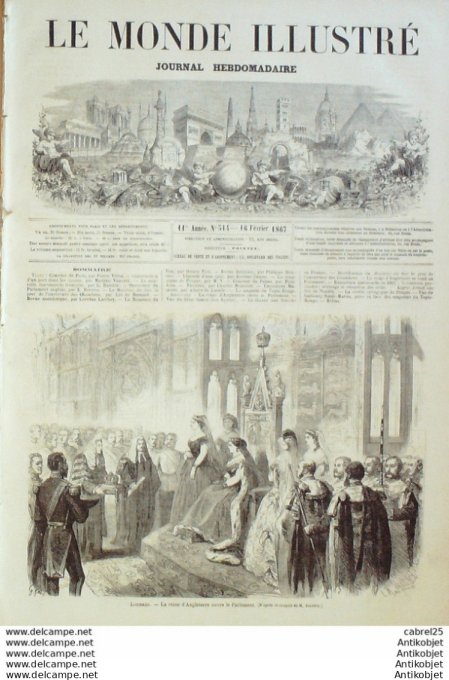 Le Monde illustré 1867 n°514 Portugal Acores Ponta Delgada Pologne Prague Neuilly (92)