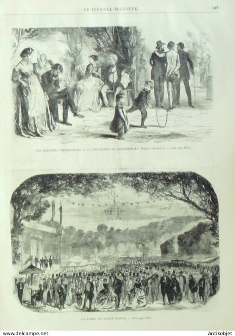 Le journal illustré 1866 n°295 Biarritz (64) St Cloud (92) Luxembourg Egypte inondations