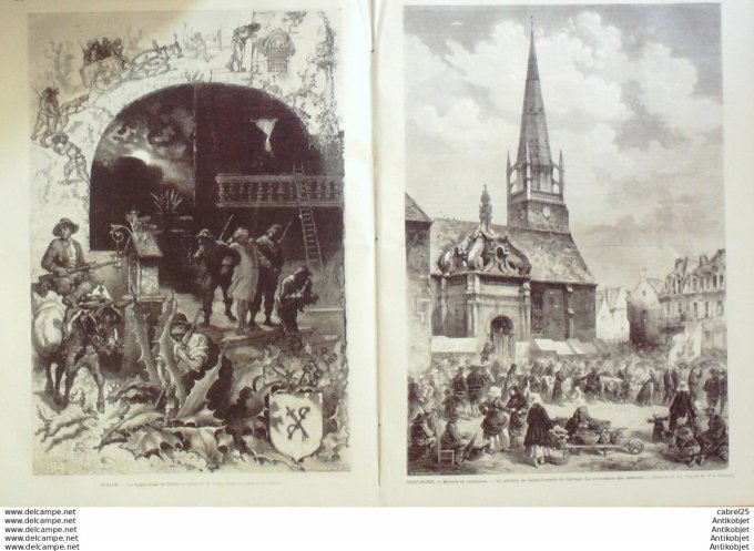 Le Monde illustré 1874 n°914 Carnac (56) Sete (34) Argentine Buenos Aires Espagne Madrid St Cornely 