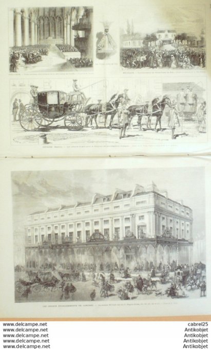 Le Monde illustré 1874 n°914 Carnac (56) Sete (34) Argentine Buenos Aires Espagne Madrid St Cornely 