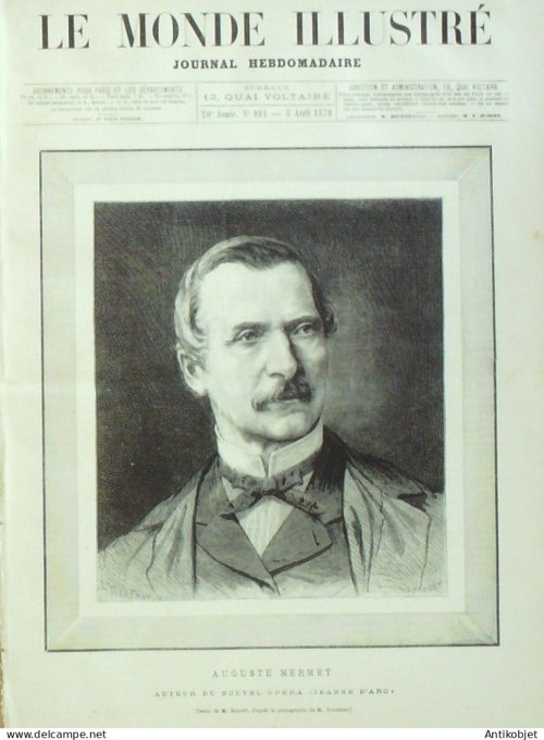 Le Monde illustré 1876 n° 991 Algérie Tlemcen Sidi-El-Hadj Abdesselam Montereau (77) Bordeaux (33)