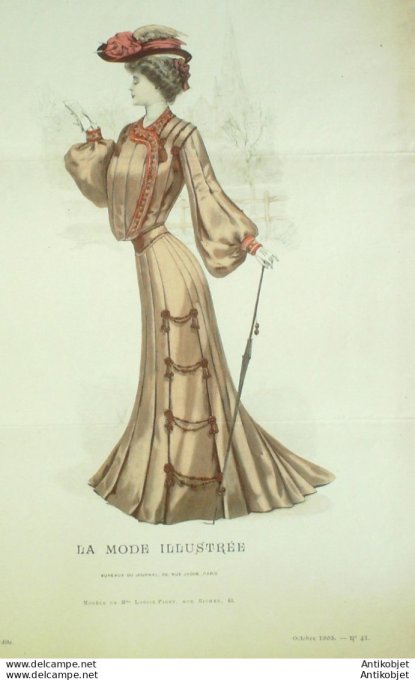 Gravure Mode illustree 1903 # 41 (Old Fashion plate) rare