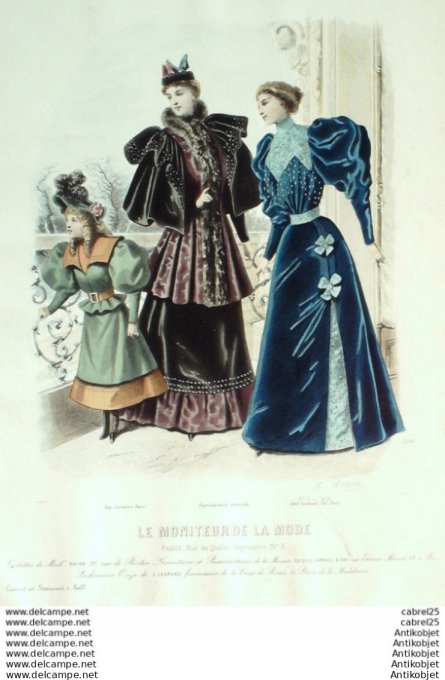 Gravure Mode Le Moniteur 1894 # 02 (Old Fashion plate)