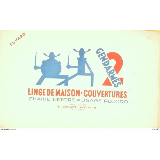 Buvard DEUX GENDARMES Lingerie ROUBAIX